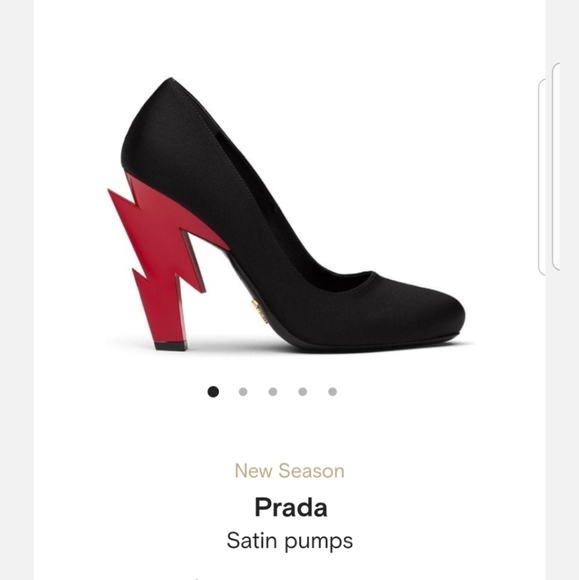Prada Shoes - Prada satin black and red pumps size 40 NEW